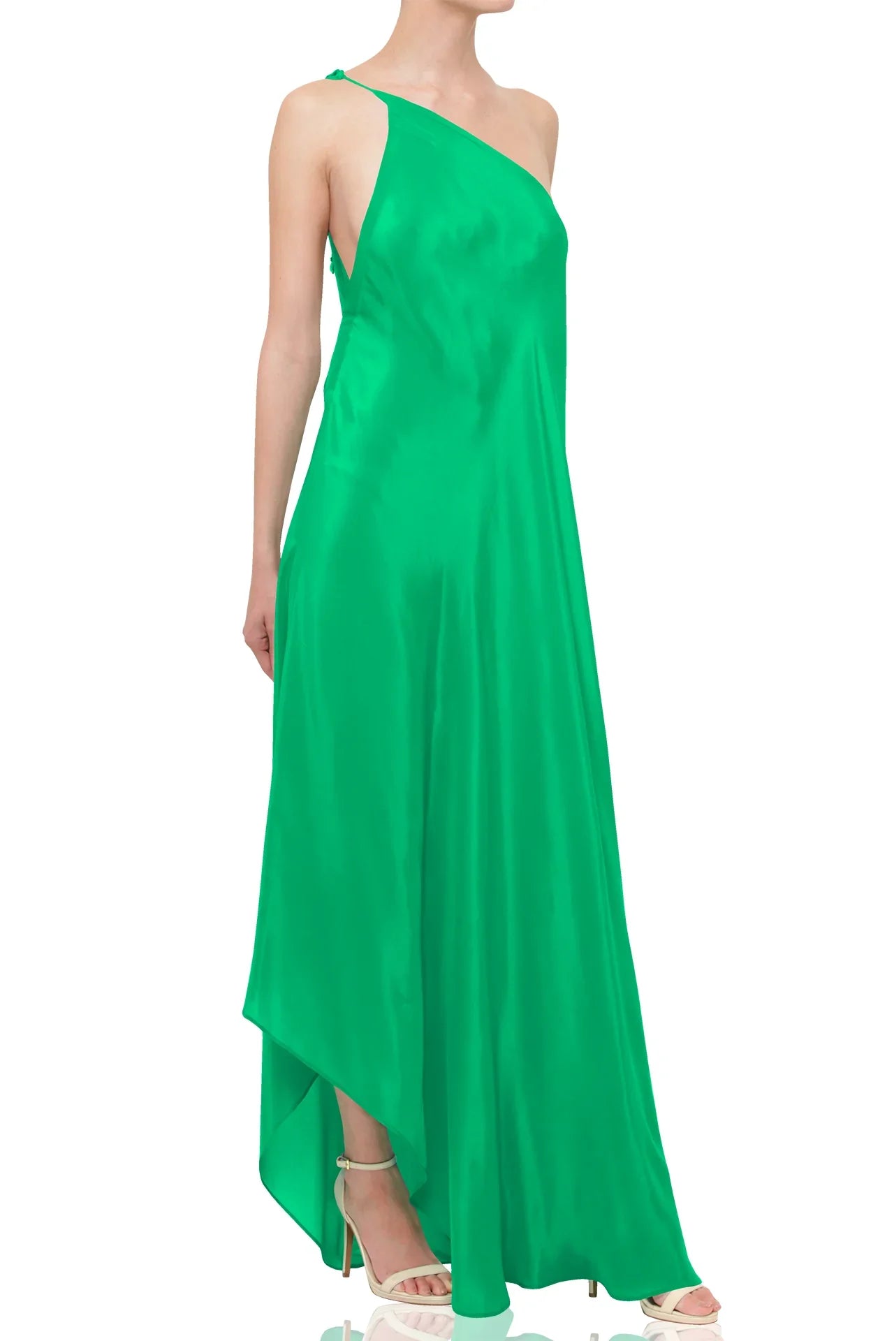 One Size Luxury Emerald Green Maxi Scarf Dress