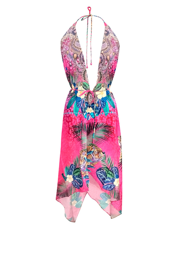 Printed Homecoming Dress in Pink