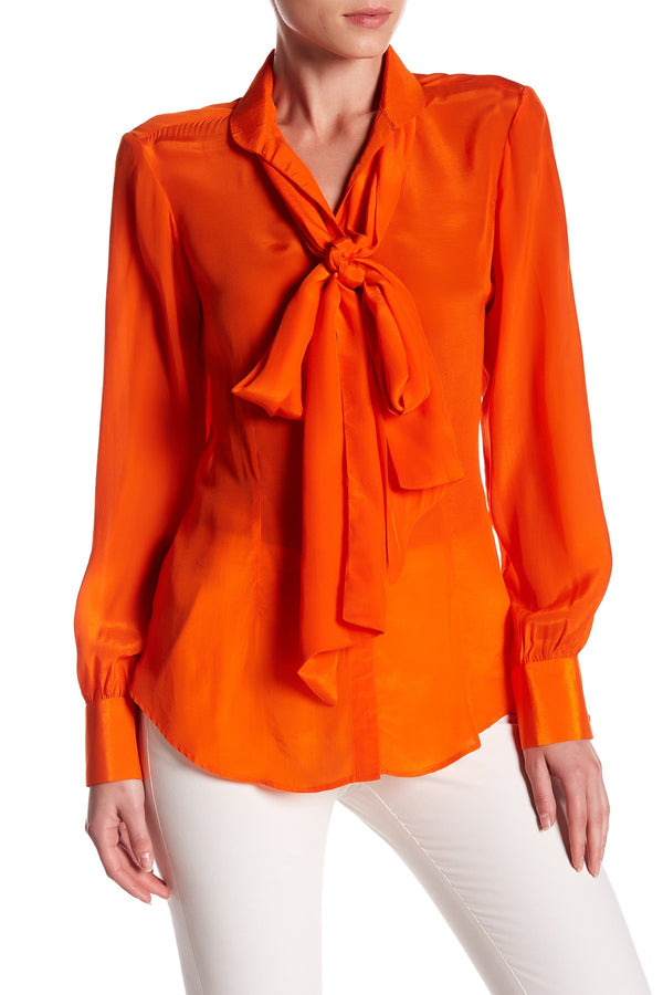 Neck Scarf Button down Shirt in Sunset