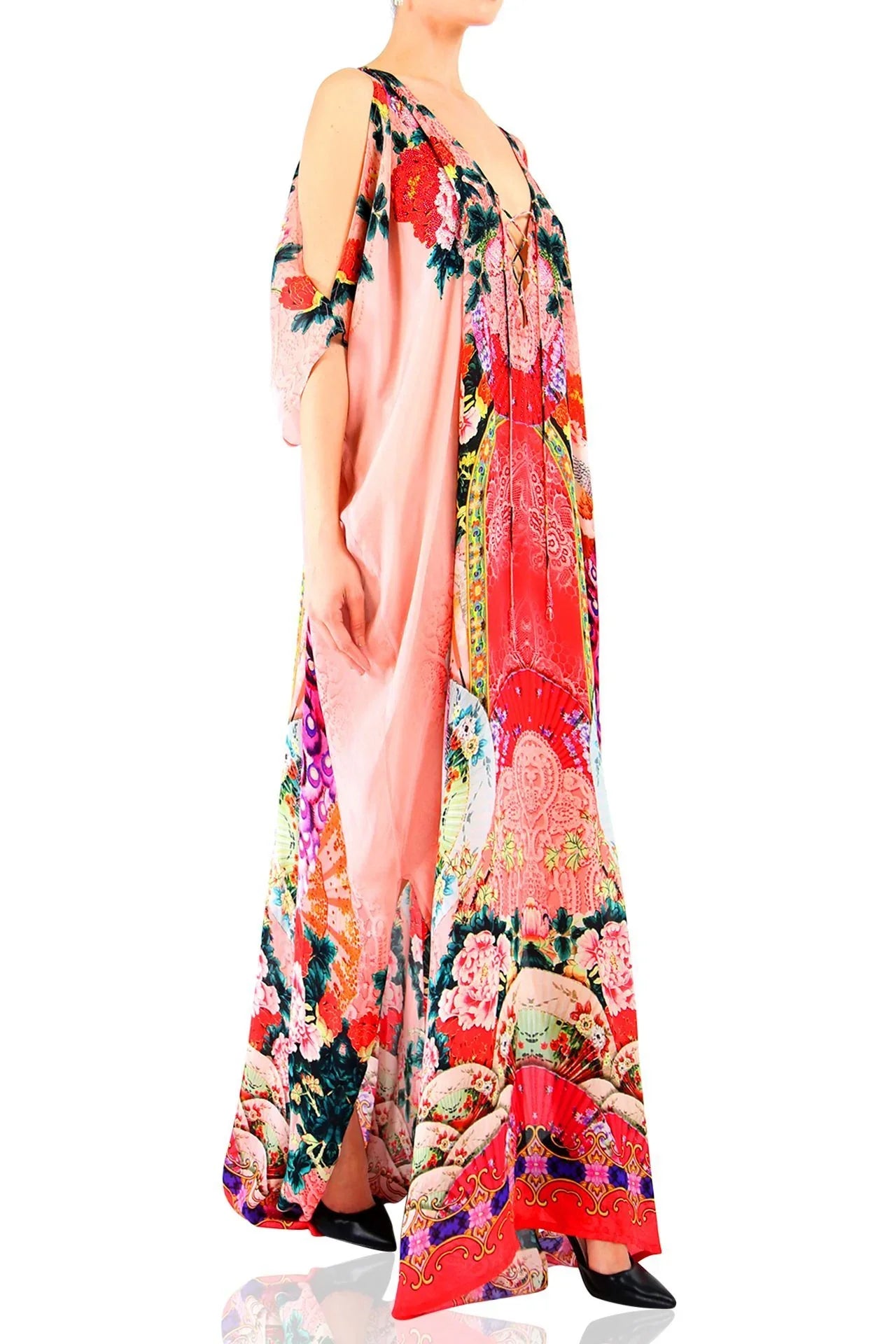 Shahida Long Kaftan : Designer {Kaftan Dress} for Women | V neck Kaftan Dress ...