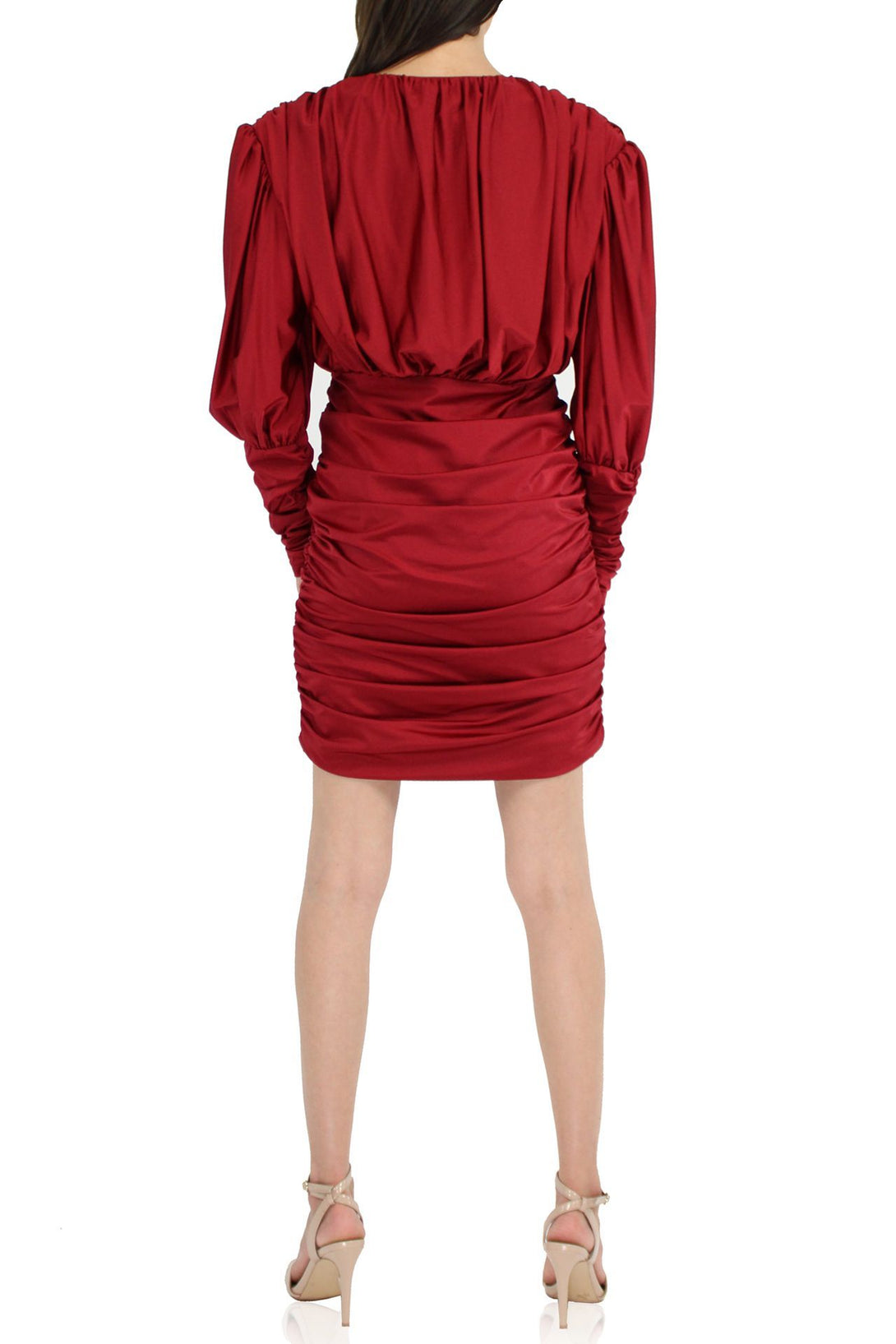 Silk-Satin-Designer-Mini-Dress-In-Red-From-Kyle-Richard