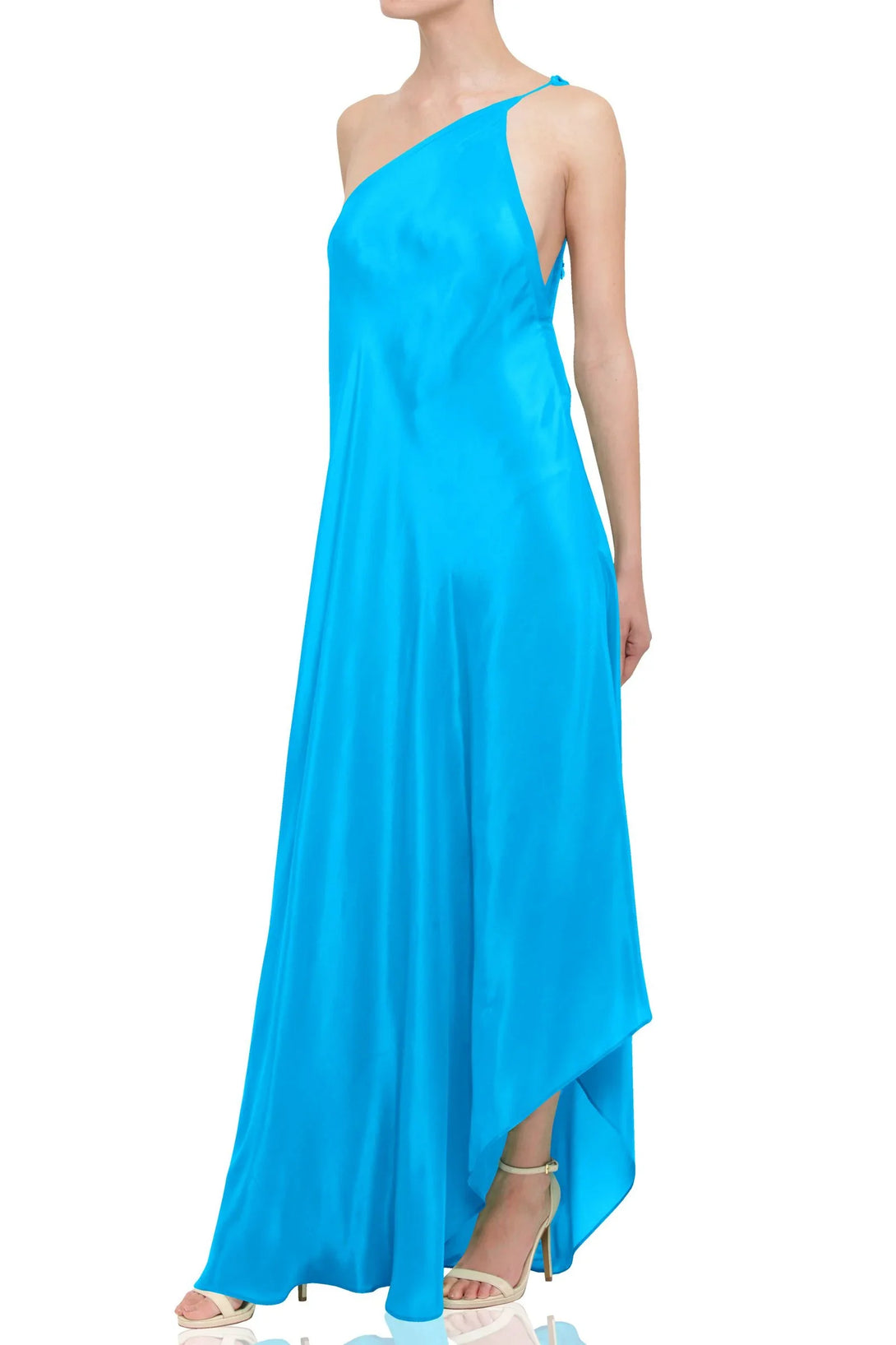 silk halter scarf dress Halter Scarf Maxi Dress Blue