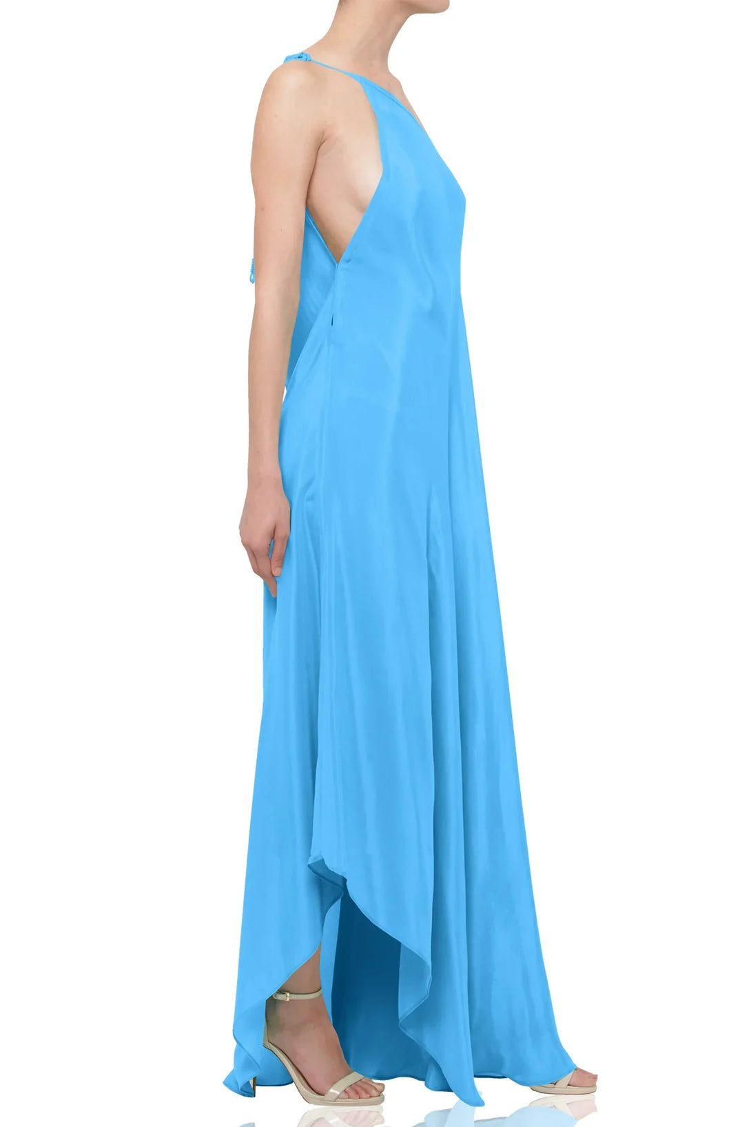 One Size Sky Blue Layered Maxi Handkerchief Dress One Size Sky Blue Layered Maxi Handkerchief Dress