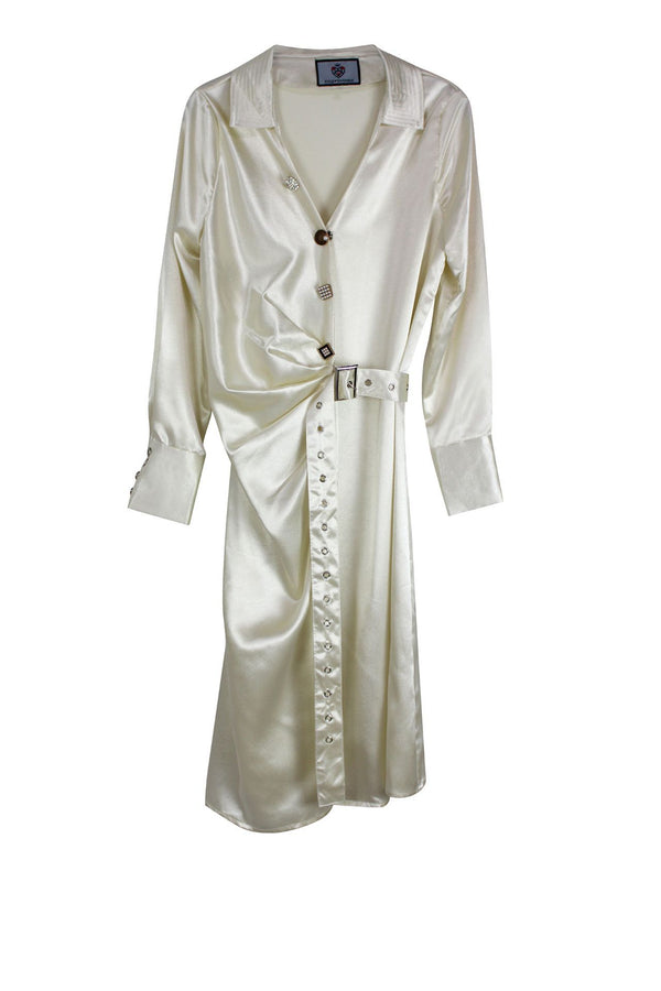 Women-Belted-Robe-Dress-In-Bright-White