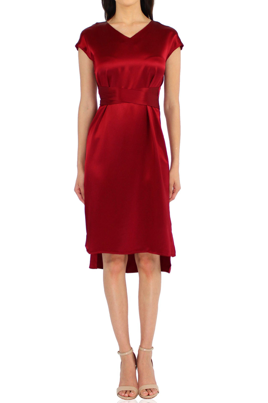 Women-Designer-Belted-Mini-Dress-In-Red-By-Kyle-Richards