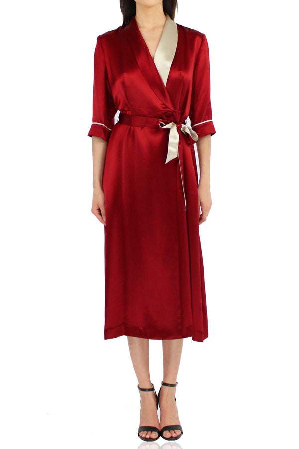 Women-Designer-Belted-Robe-Dress-In-Red-By-Kyle-Richard.