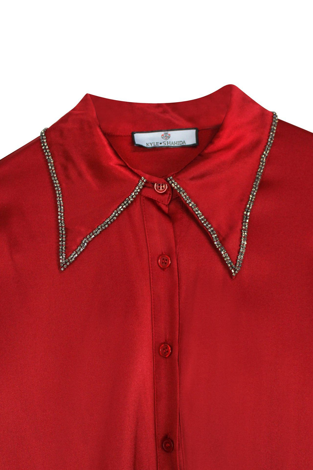 Women-Designer-Buttondown-Shirt-In-Red-By-Kyle-Richards