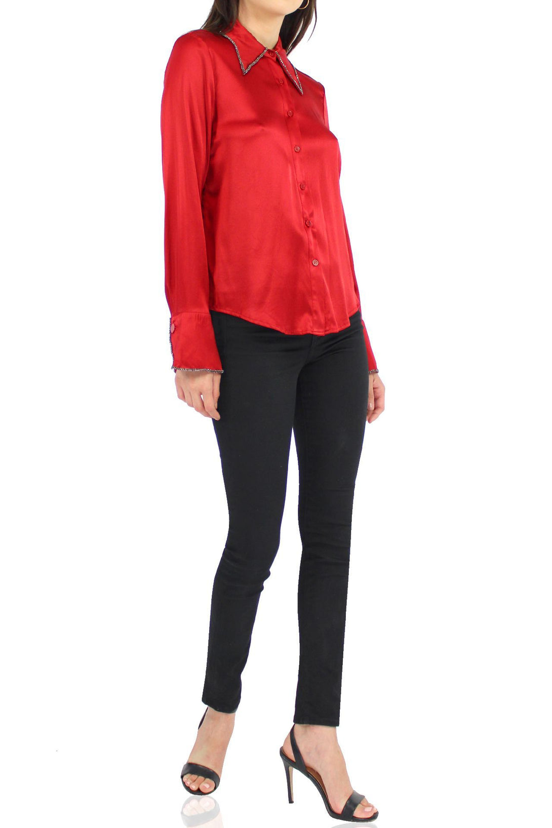 Women-Designer-Buttondown-Shirt-In-Red-By-Kyle