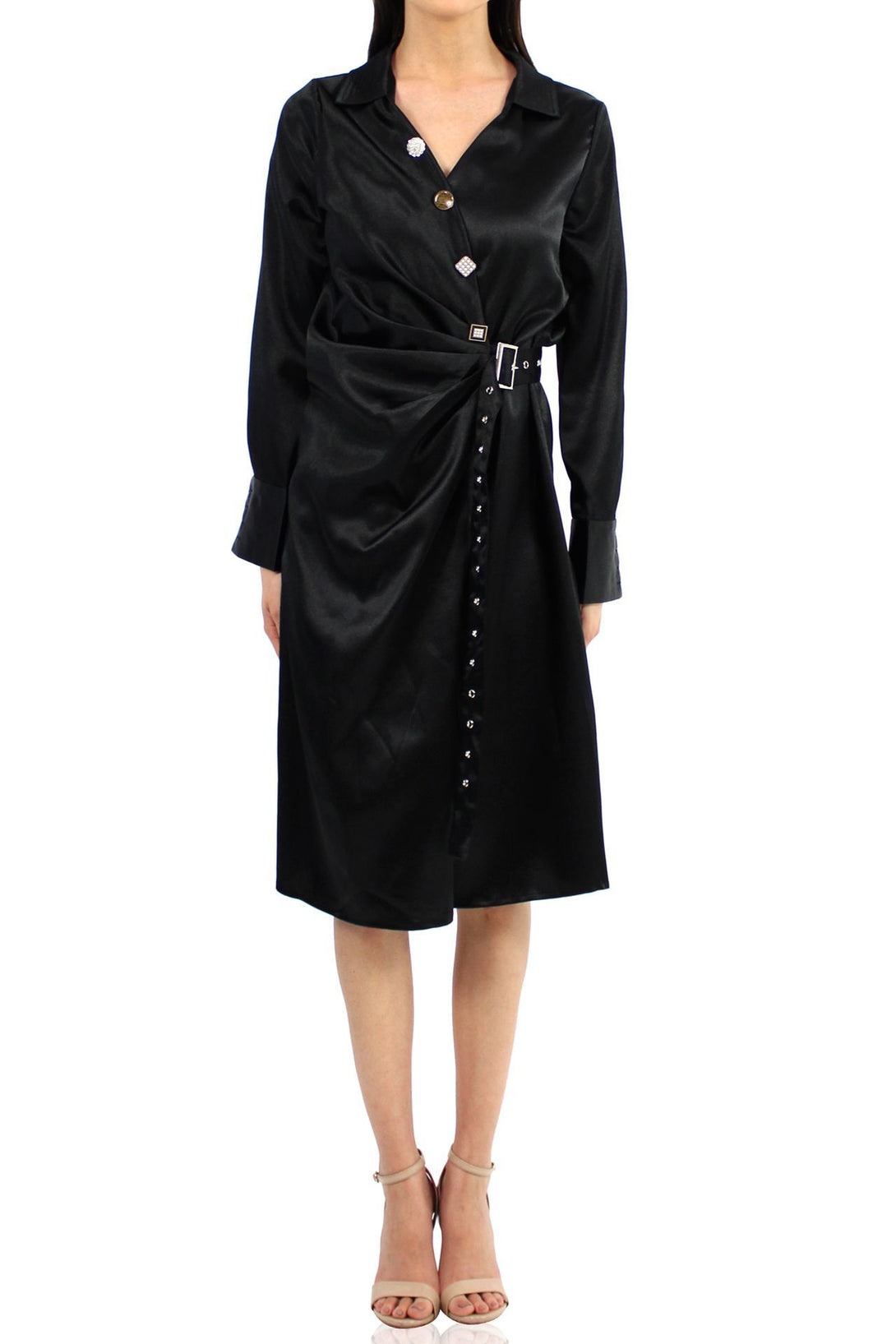 Women-Designer-Mini-Dress-In-Solid-Black-By-Kyle