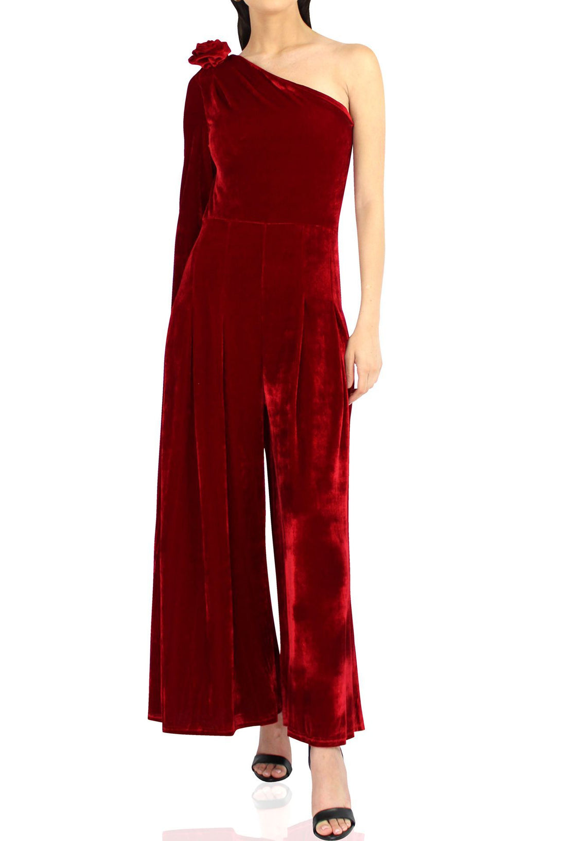 Women-Designer-One-Shoulder-Long-Dress-In-Red-By-Kyle