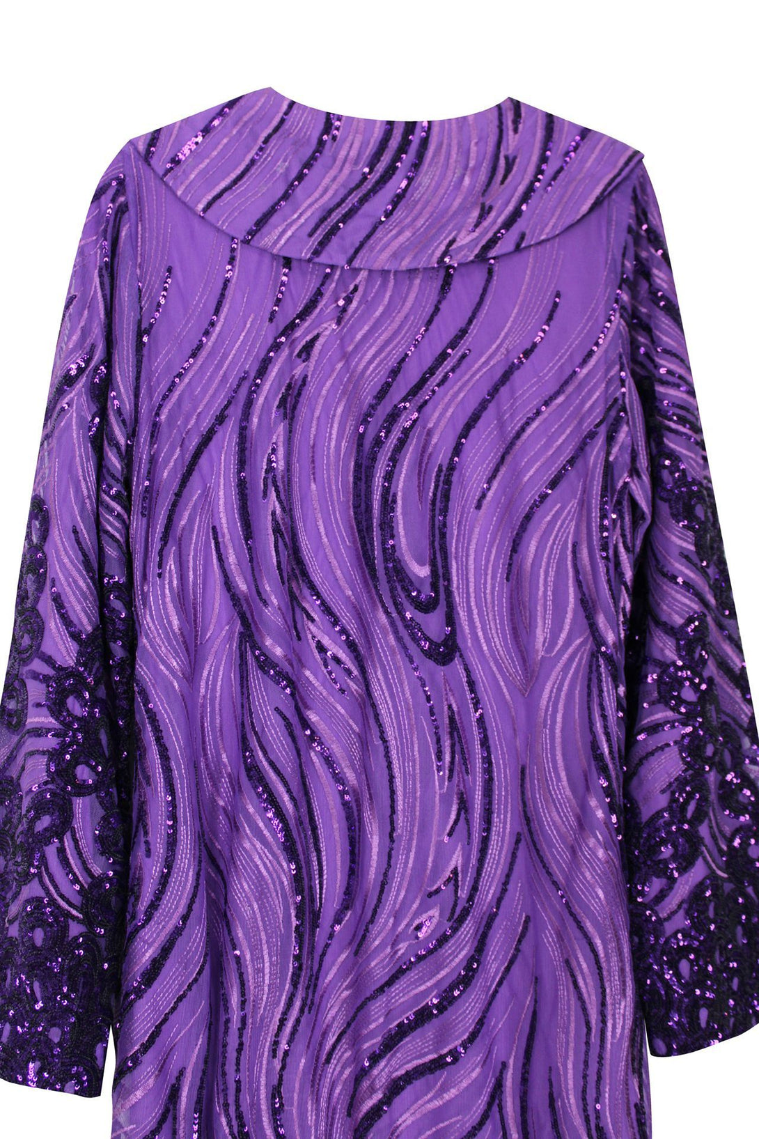 Women-Purple-Designer-Sequin-Long-Duster-Jacket-By-Kyle