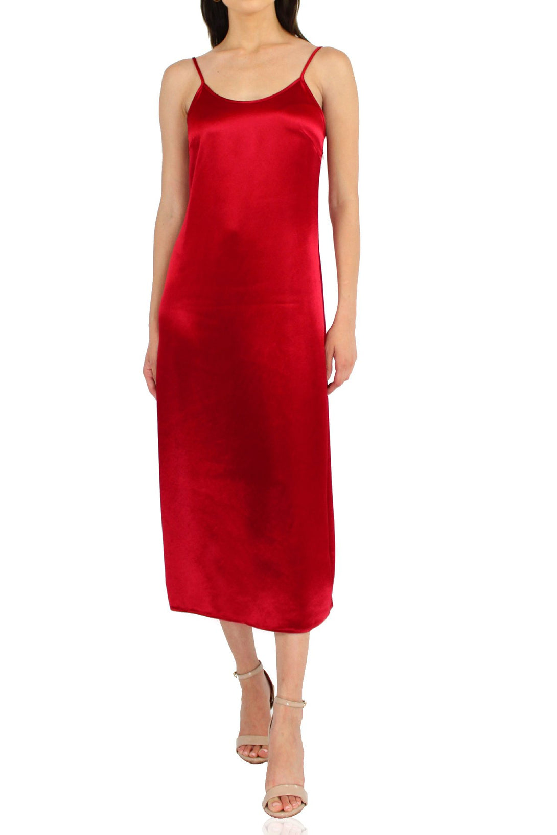 Womens-Designer-Red-Midi-Dress-By-Kyle-Richards