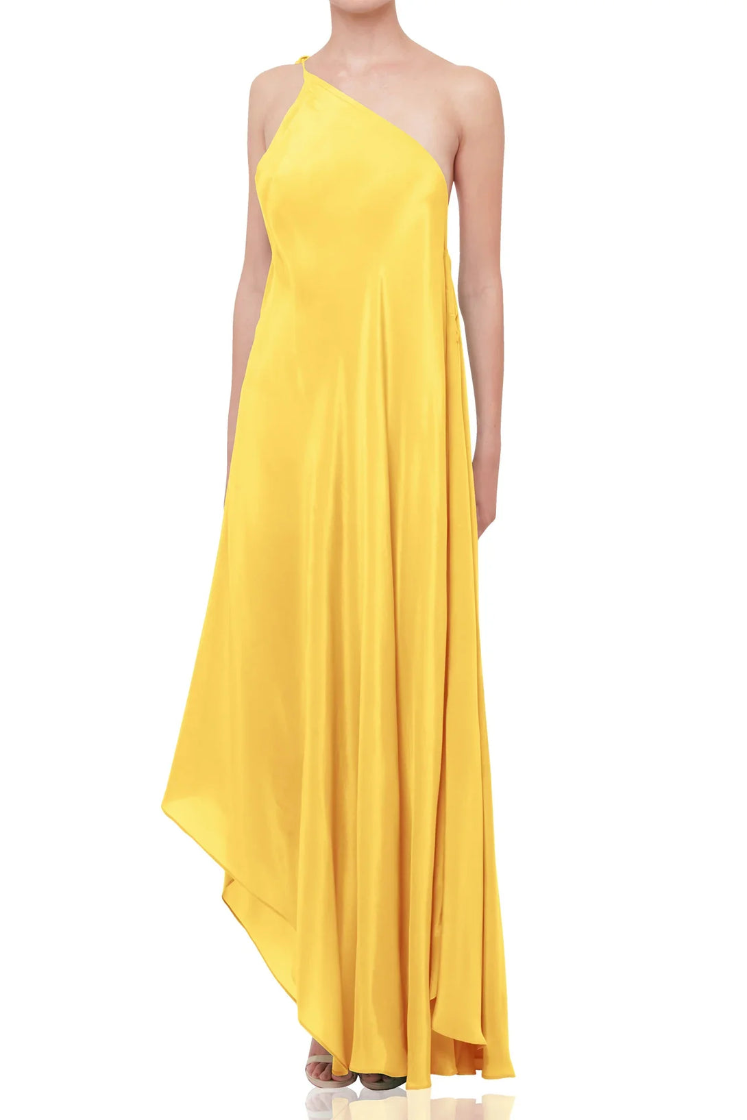Yellow Maxi Scarf Dress | Handkerchief Hem