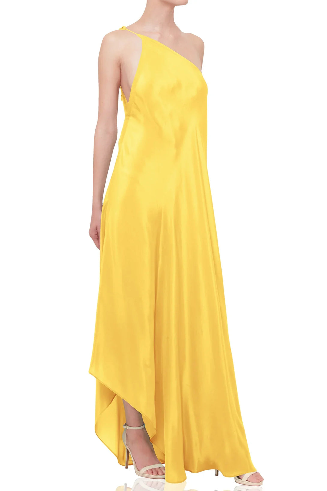 Yellow Maxi Scarf Dress | Handkerchief Hem