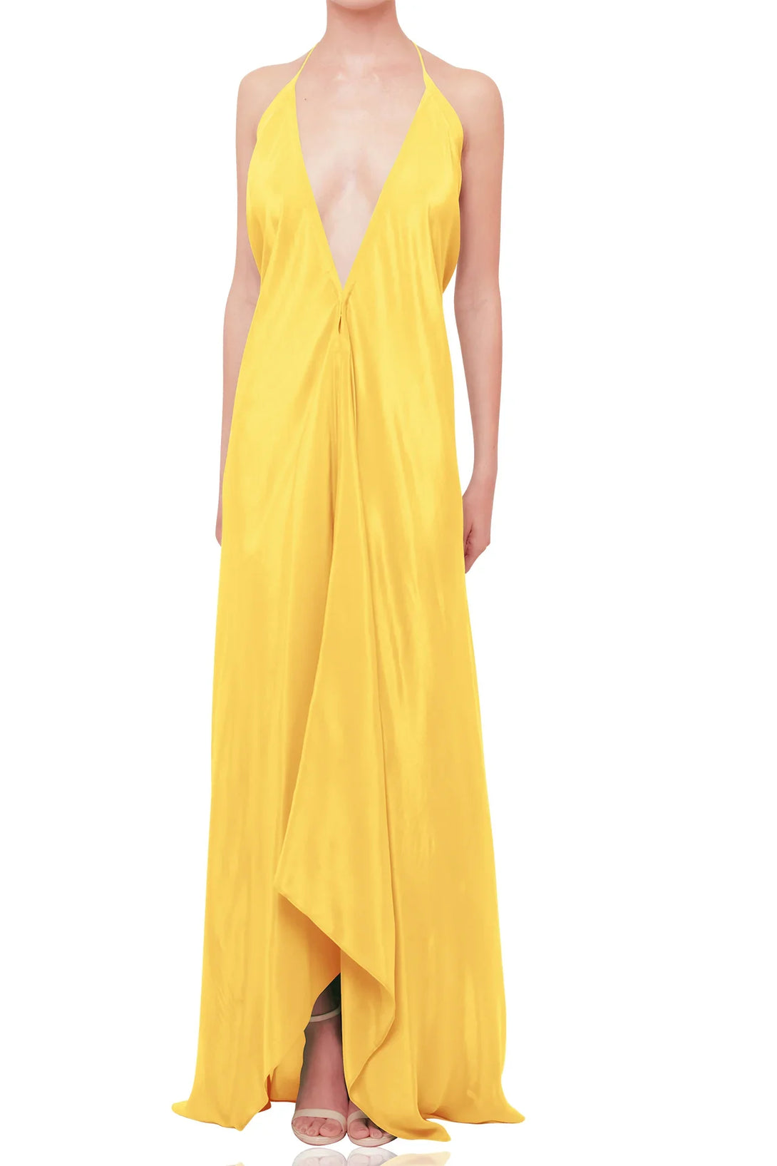 Yellow Maxi Scarf Dress | Handkerchief Hem