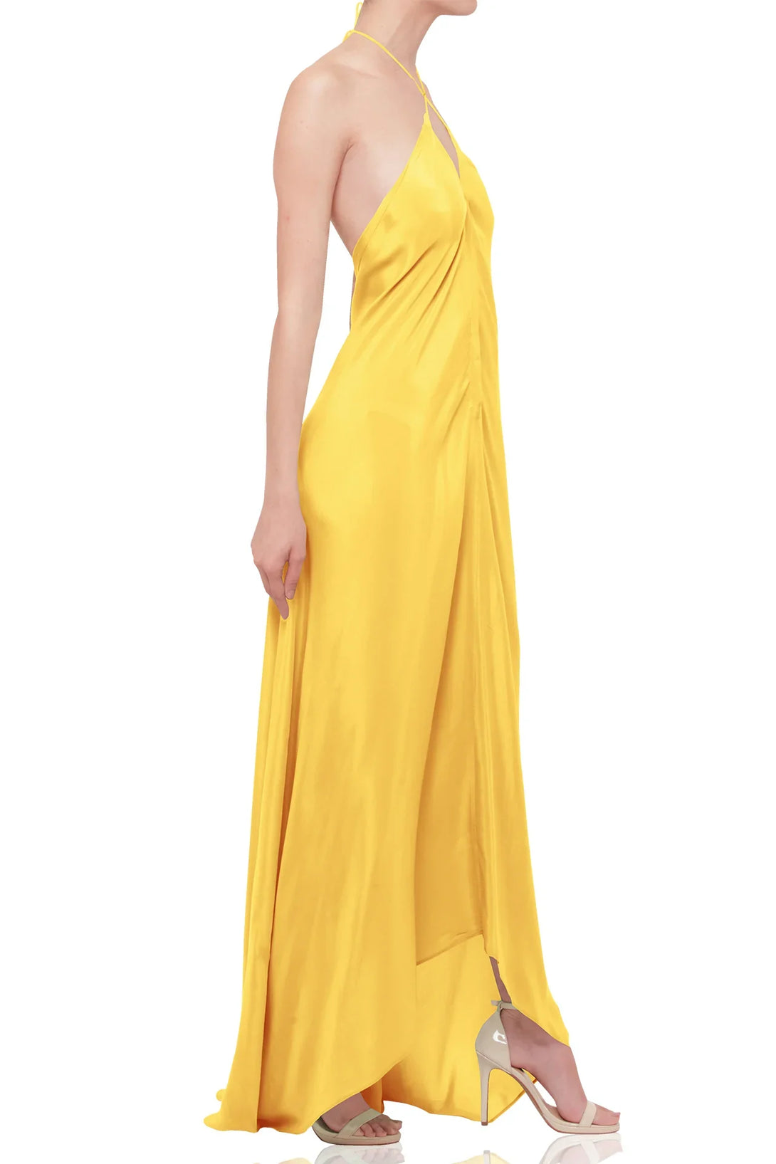 Yellow Maxi Scarf Dress | Handkerchief Hem