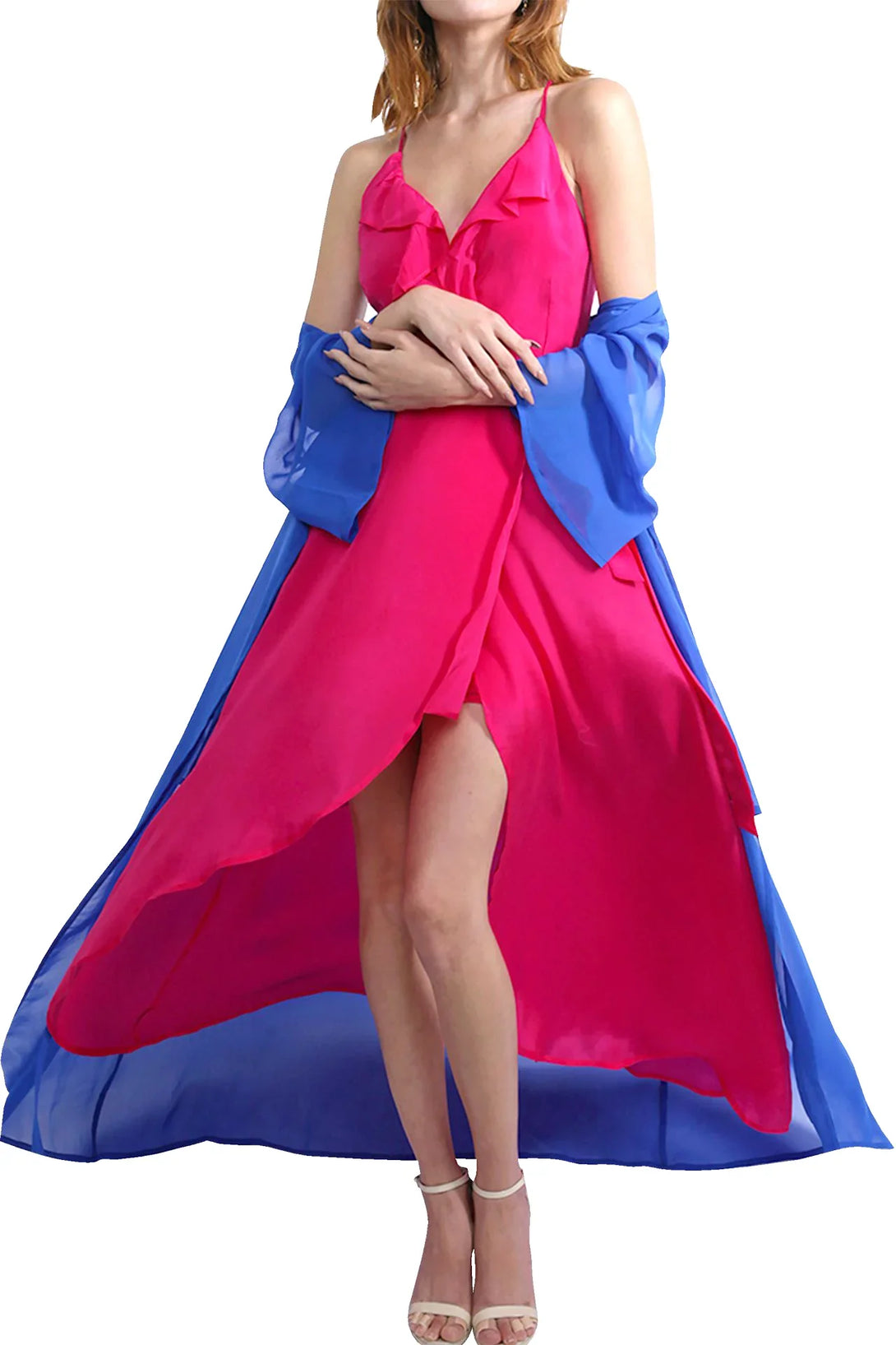 midi fuchsia dress women S