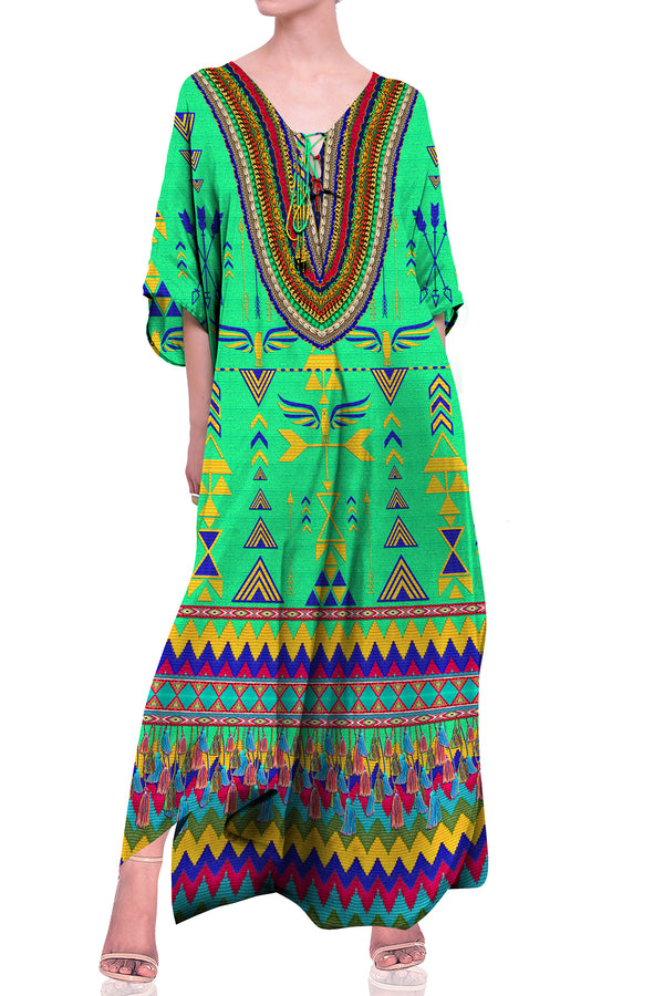 tropical dresses for vacation, cute vacation outfits, Shahida Parides, maxi kaftan,