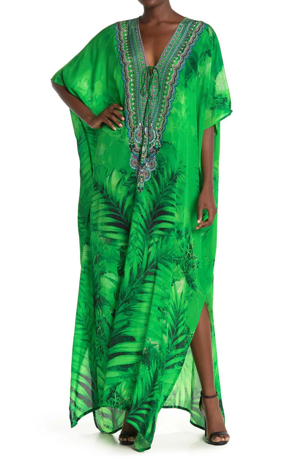 sachin and babi light blue dress Emerald Green Sweetheart Long Tail Hand Embroidered Kaftan Dress main image 0