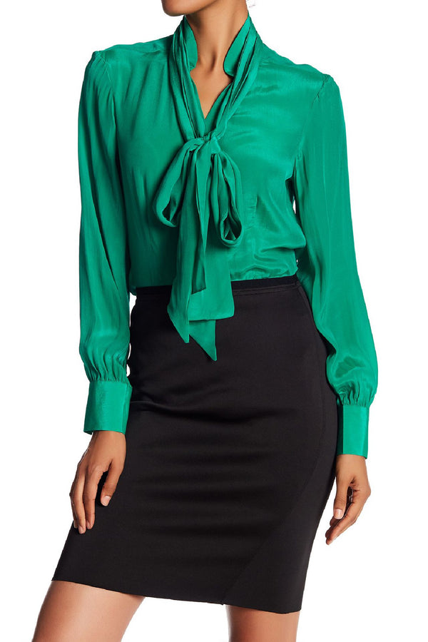 Solid Green Bow Tie Shirt