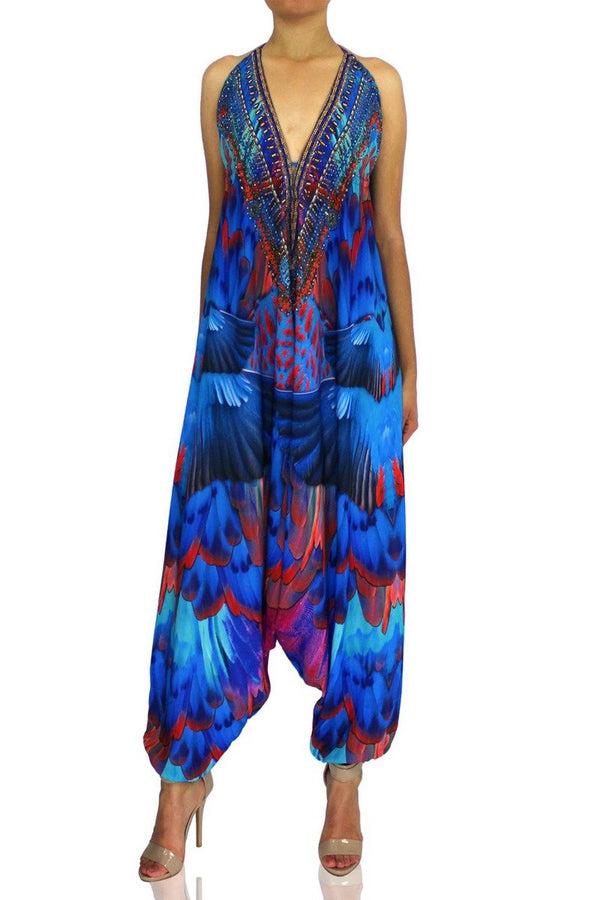Women's Jumpsuit In Feather Print