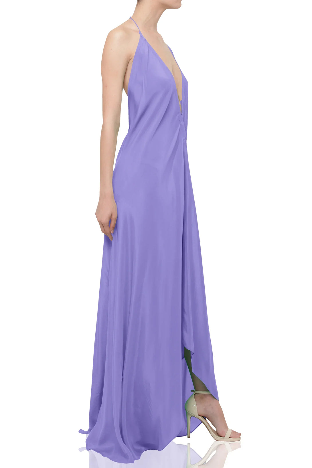 Lavender Silk Maxi Scarf Dress