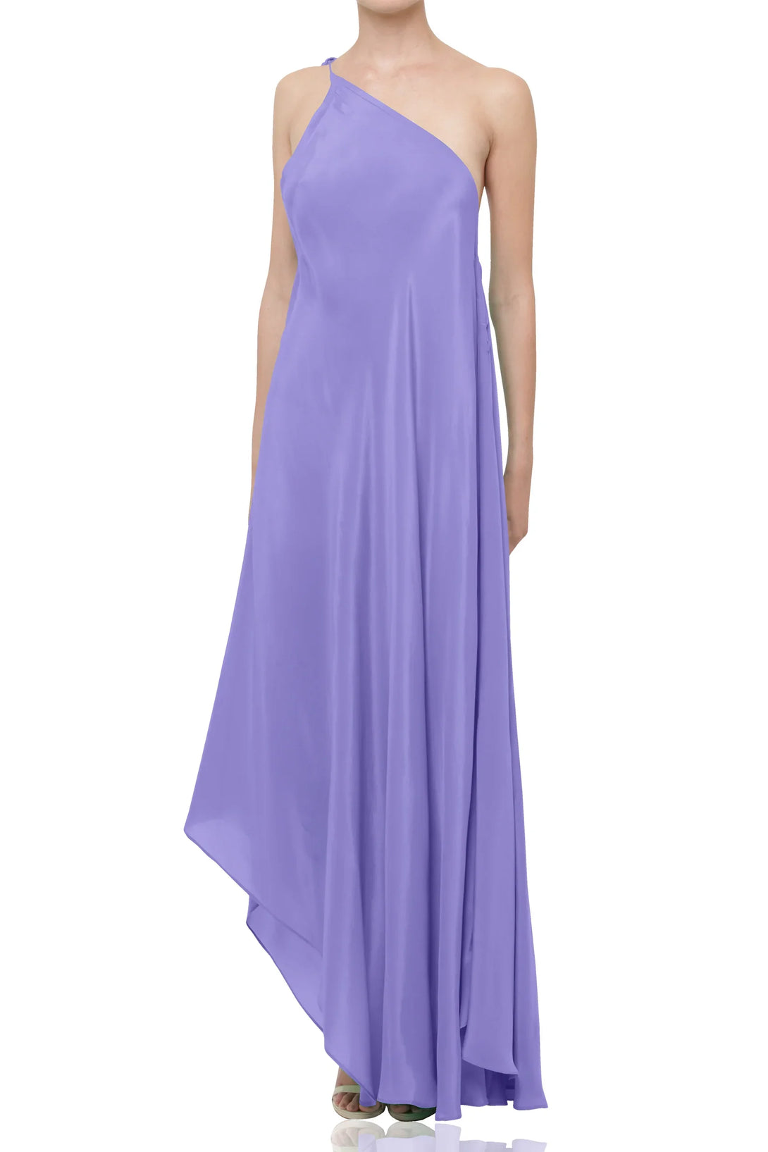 Lavender Silk Maxi Scarf Dress