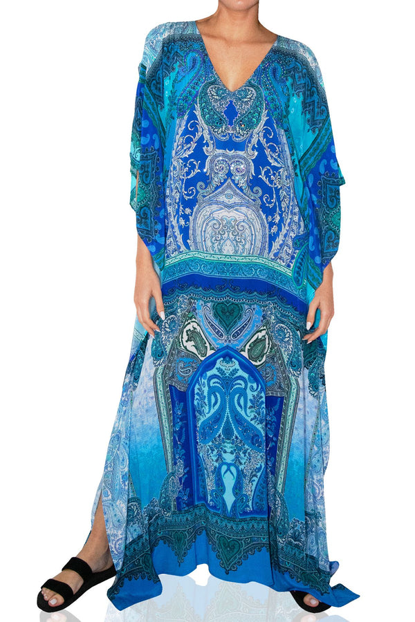 Designer Blue Kaftan Dress