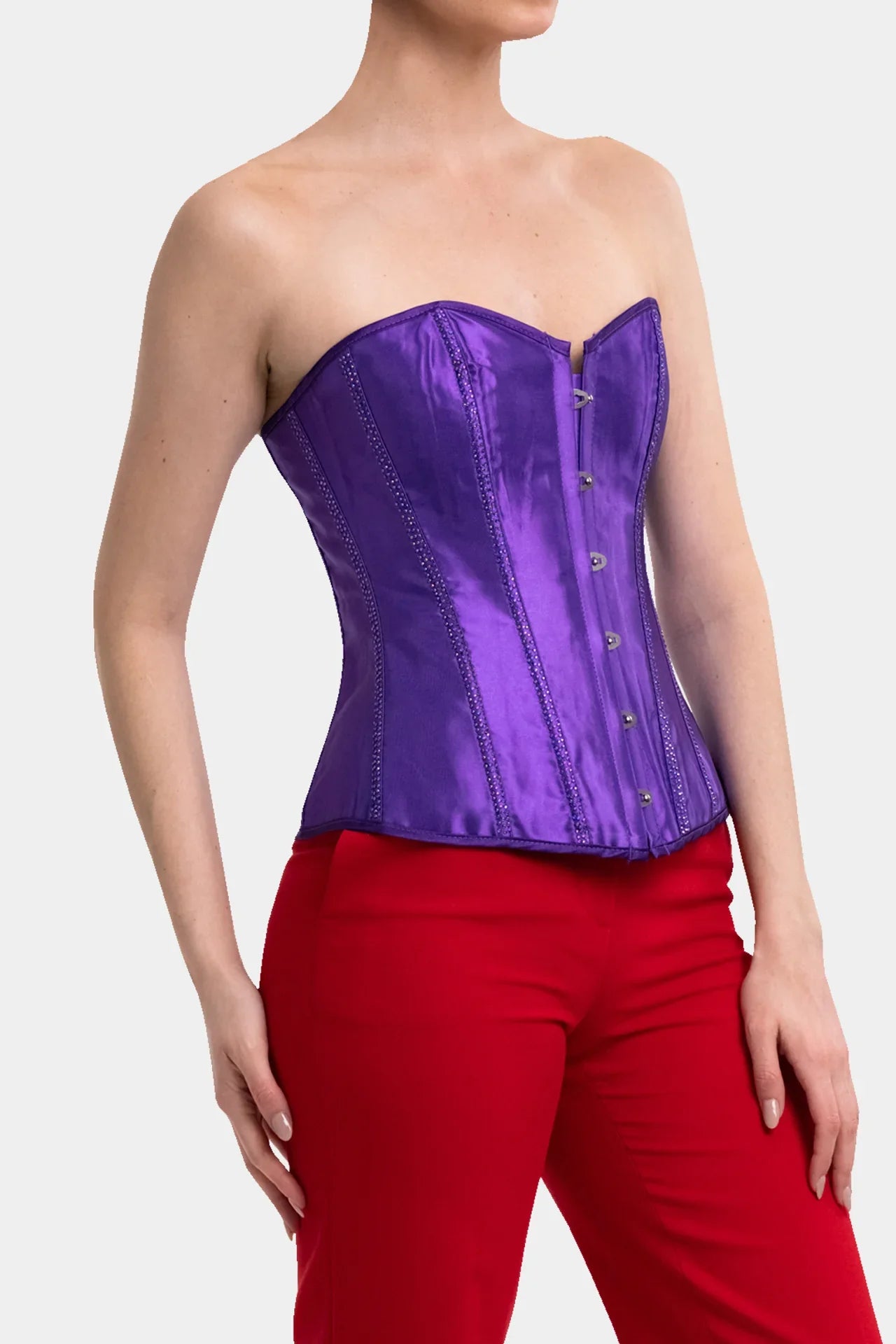 Jursey Bustier Top Coeset in Purple | Purple Sexy Women Top