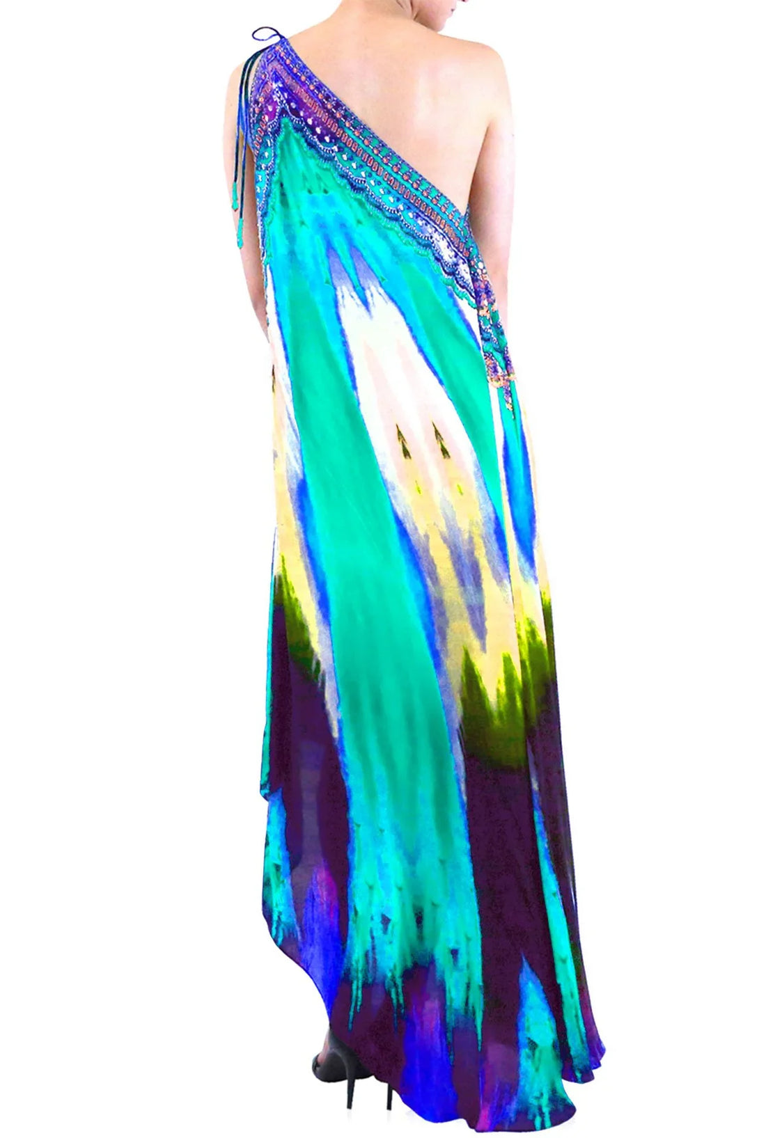 aqua watercolor maxi dress Aqua