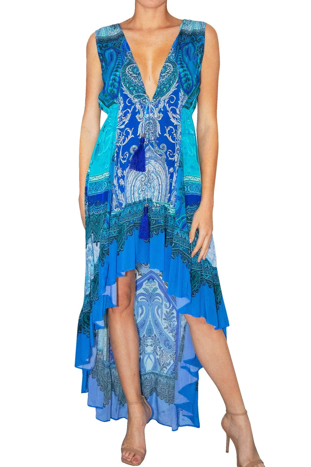 Designer Long Silk Dress | High Low Summer Dresses | Shahida Parides Designer Long Silk Dress | High Low Summer Dresses | Shahida Parides
